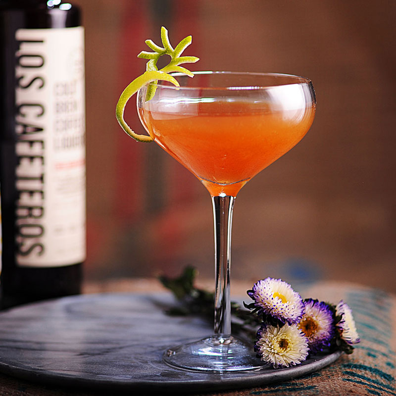 Coffee Daiquiri Recipe in Glass with Garnish - Los Cafeteros Liqueur