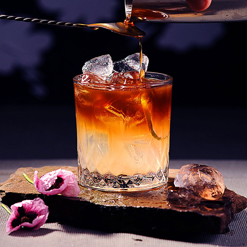 Dark and Stormy Cocktail Recipe in Glass
